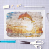 Dolphin Florida USA Waterverf Sketch Painting Tissuepapier (Craft)