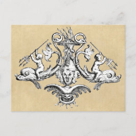 Dolphin & Gargoyle Nautisch symbool Briefkaart
