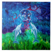 Dolphin Gaze Ceramic Tile Tegeltje (Voorkant)