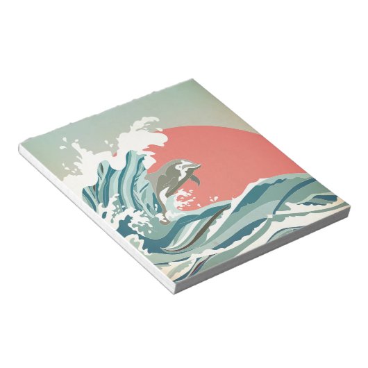 Dolphin geluk notitieblok (Schuin)