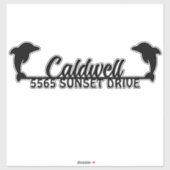 Dolphin gepersonaliseerde adrespostbus Sticker (Vel)