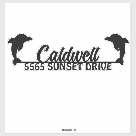 Dolphin gepersonaliseerde adrespostbus Sticker (Vel)