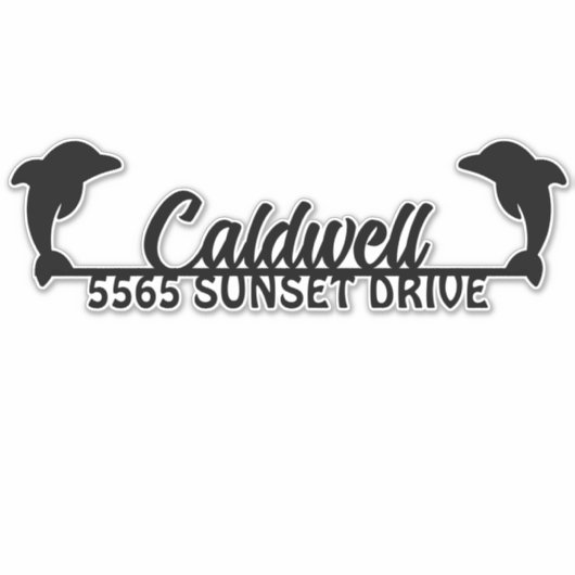 Dolphin gepersonaliseerde adrespostbus Sticker (Voorkant)