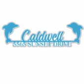 Dolphin gepersonaliseerde adrespostbus Sticker (Voorkant)