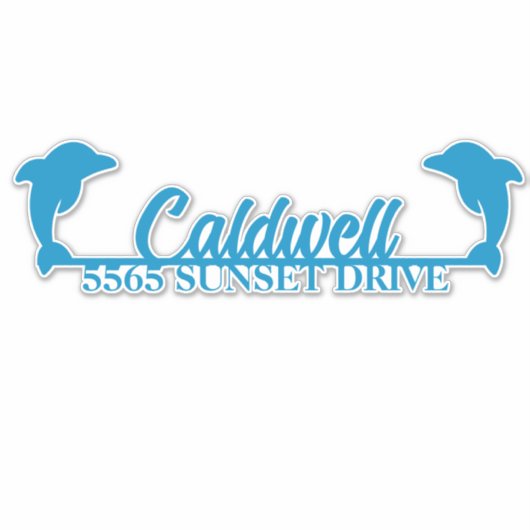 Dolphin gepersonaliseerde adrespostbus Sticker (Voorkant)