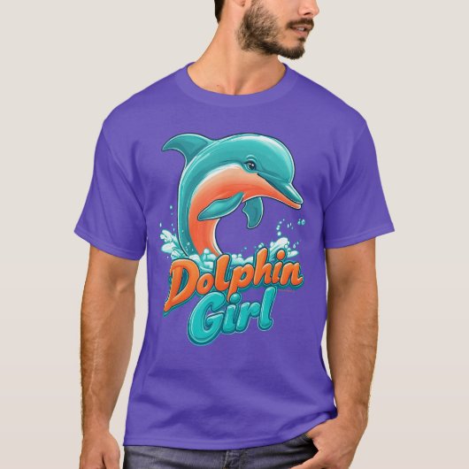 Dolphin Girl Florida Souvenir Miami Beach Gift for T-shirt (Voorkant)
