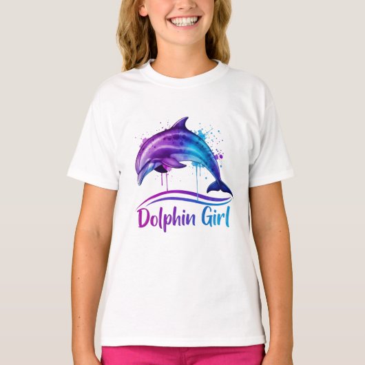 Dolphin Girl Ocean Lover Graphic T-shirt (Voorkant)
