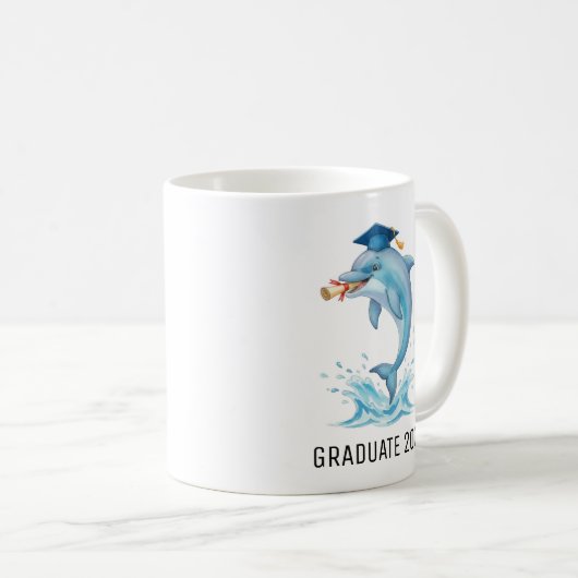 Dolphin Graduation Personalized Koffiemok (Voorkant rechts)