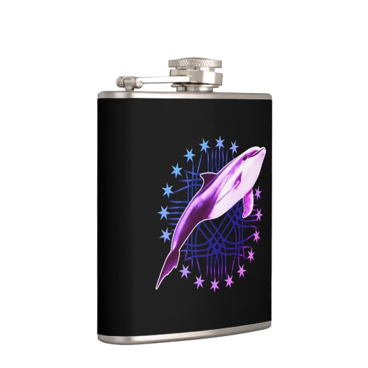Dolphin grafisch ontwerp heupfles (Rechts)