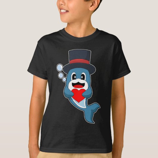 Dolphin Groom Heart Wedding T-shirt (Voorkant)