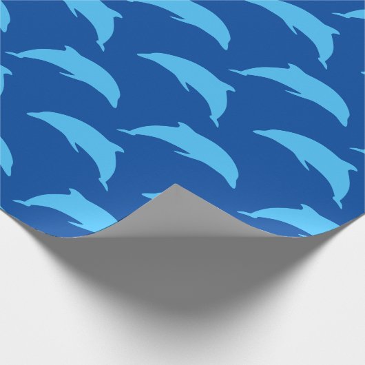 Dolphin Half Drop Reflection Patroon voor een dolf Cadeaupapier (Hoek)