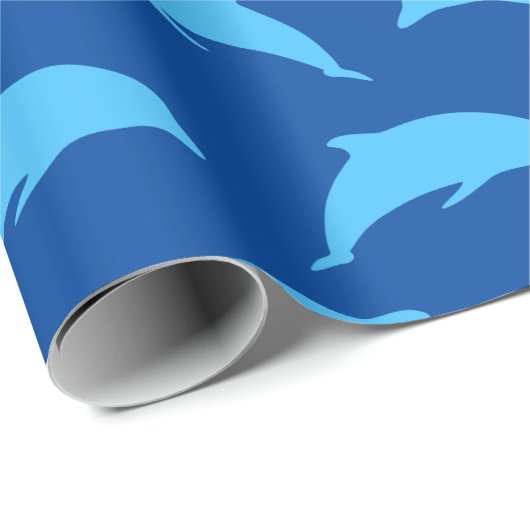 Dolphin Half Drop Reflection Patroon voor een dolf Cadeaupapier (Rol Hoek)