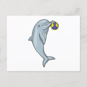 Dolphin Handball-speler Handball Briefkaart