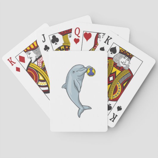 Dolphin Handball-speler Handball Pokerkaarten (Achterkant)