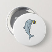 Dolphin Handball-speler Handball Ronde Button 7,6 Cm (Voorkant /achterkant)