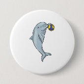 Dolphin Handball-speler Handball Ronde Button 7,6 Cm (Voorkant)
