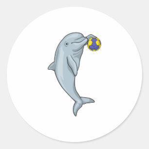 Dolphin Handball-speler Handball Ronde Sticker