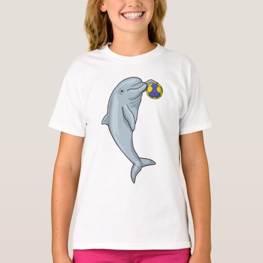 Dolphin Handball-speler Handball T-shirt (Voorkant)