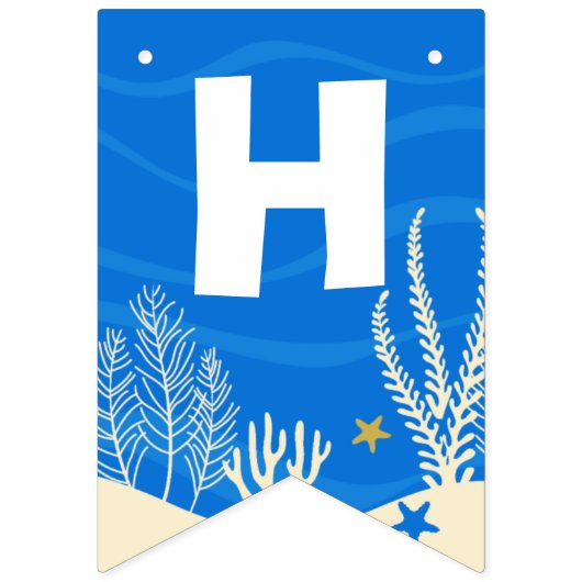 Dolphin Happy Birthday Pool Bunting Flags Vlaggetjes (Eerste vlag)