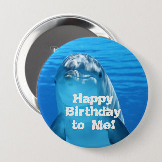 Dolphin Happy Birthday voor me Pin Ronde Button 4,0 Cm