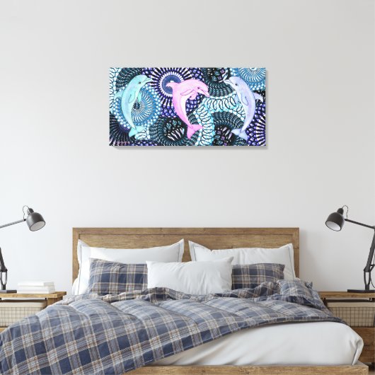 Dolphin Harmony Canvas Afdruk (Insitu (Slaapkamer))