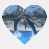 Dolphin Hart Sticker (Voorkant)