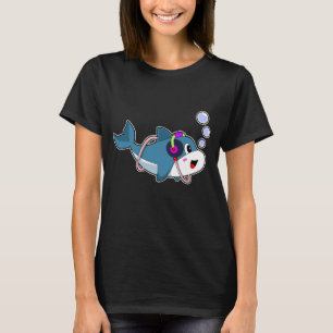 Dolphin Headphone Music T-shirt