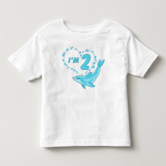 Dolphin Heart 2e verjaardag Kinder Shirts (Voorkant)