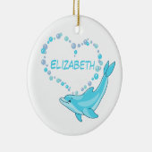 Dolphin Heart, aangepast Keramisch Ornament (Rechts)