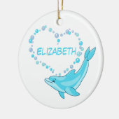 Dolphin Heart, aangepast Keramisch Ornament (Links)