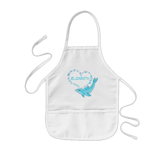 Dolphin Heart, aangepast Kinder Schort (Voorkant)