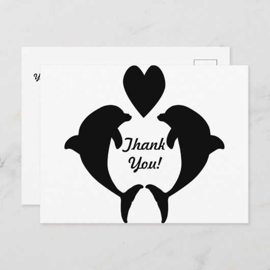 Dolphin Heart Briefkaart (Voorkant / Achterkant)