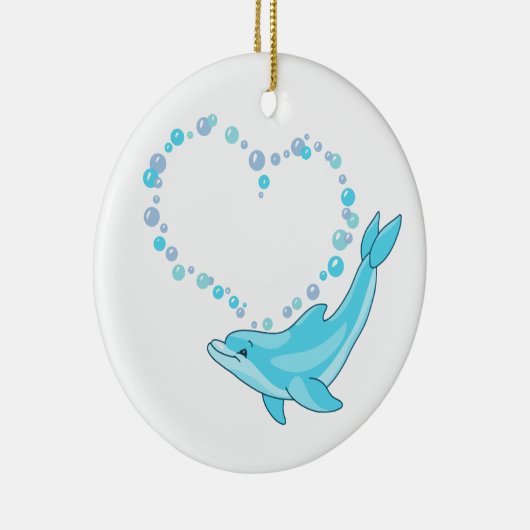 Dolphin Heart Keramisch Ornament (Rechts)