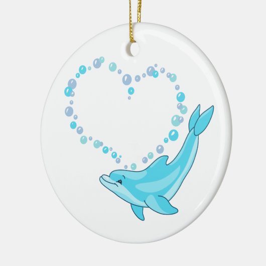 Dolphin Heart Keramisch Ornament (Links)