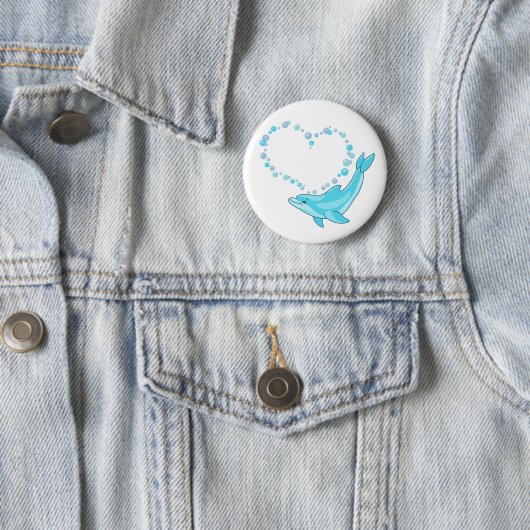 Dolphin Heart Ronde Button 5,7 Cm (In situ)
