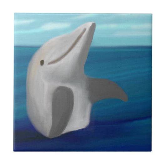 Dolphin Hug Ceramic Tile Tegeltje (Voorkant)