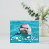 Dolphin in Blue Water Foto Afbeelding Ik hou van j Briefkaart (Staand voorkant)