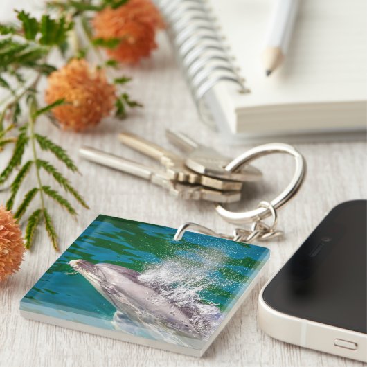 Dolphin in Milford Sound, Nieuw-Zeeland Sleutelhanger (Voorkant Rechts)