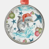 Dolphin in Santa Hat Christmas Ornament Keepsake (Voorkant)