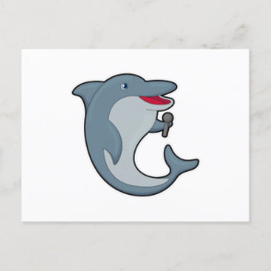 Dolphin in Singing met Microfoon Briefkaart