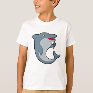 Dolphin in Singing met Microfoon T-shirt