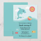 Dolphin Invitation Kaart (Voorkant / Achterkant)