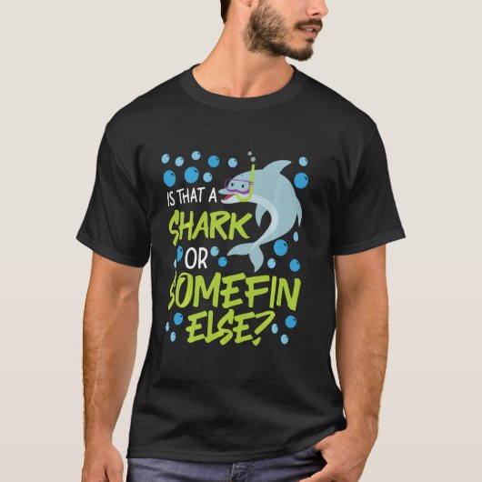Dolphin is dat een haai of somefin, een lange slaa t-shirt (Voorkant)