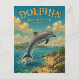 Dolphin Island Wateren Waterverf GeoSaga Briefkaart