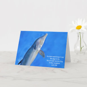 Dolphin Joy Bible Verse Art Note Kaart
