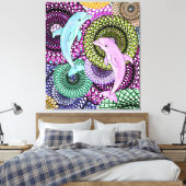 Dolphin Joy Canvas Afdruk (Insitu (Slaapkamer))