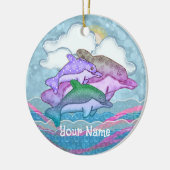 Dolphin Joy Keramisch Ornament (Links)