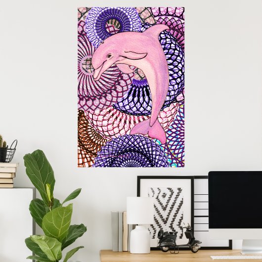 Dolphin Joy Poster (Thuiskantoor)