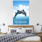 Dolphin Jump Ocean Wall Art Summer Splash Poster Canvas Afdruk (Insitu (Slaapkamer))