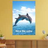 Dolphin Jump Ocean Wall Art Summer Splash Poster Canvas Afdruk (Insitu (Woonkamer))